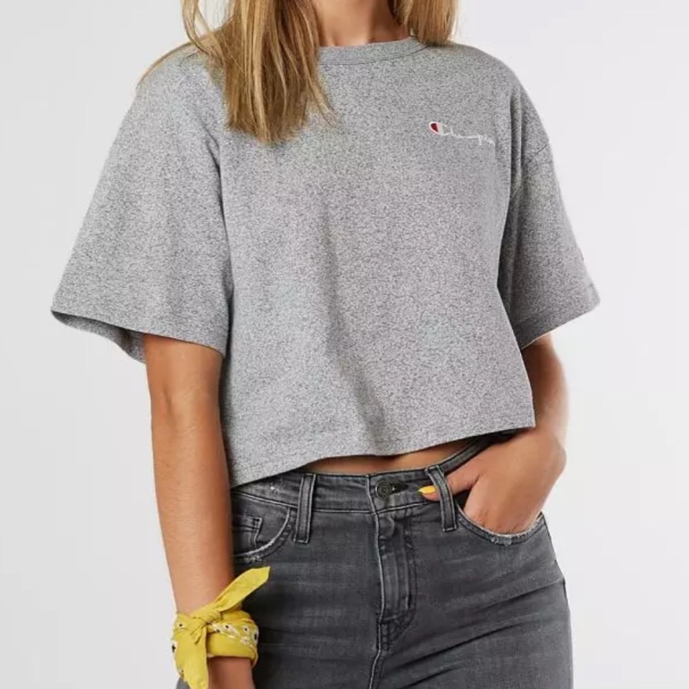 Champion Women's Heather Gray Cropped Tee